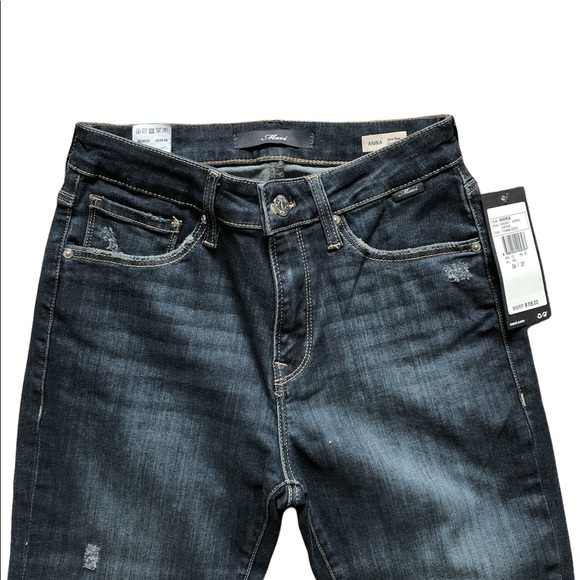 Mavi Anika Mid Rise Ripped Smoky Vintage cropped flare raw hem jeans Size 26 - Picture 6 of 14